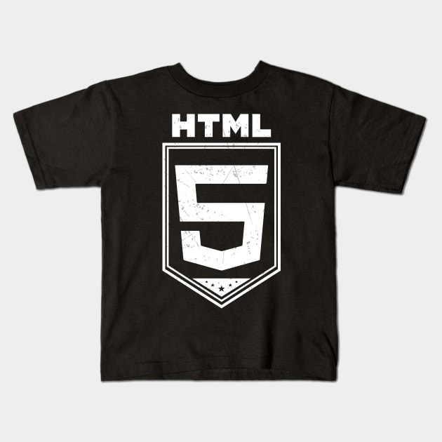 HTML5 Vintage Style Logo Shirt for Web Developers Kids T-Shirt by mangobanana
